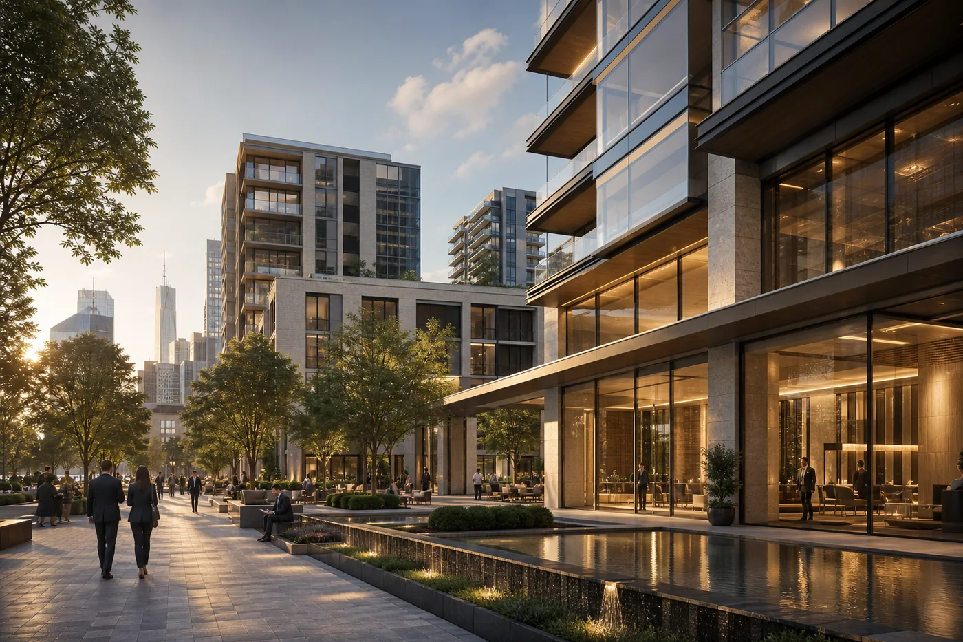 Moderne hochwertige Immobilienentwicklung im urbanen Umfeld